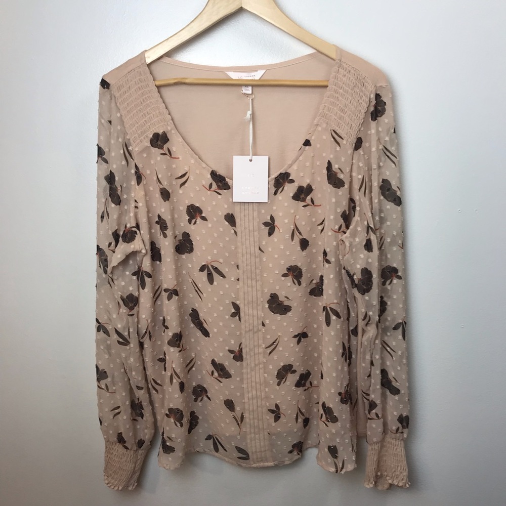 LC Lauren Conrad Floral Women's Blouse Size XL